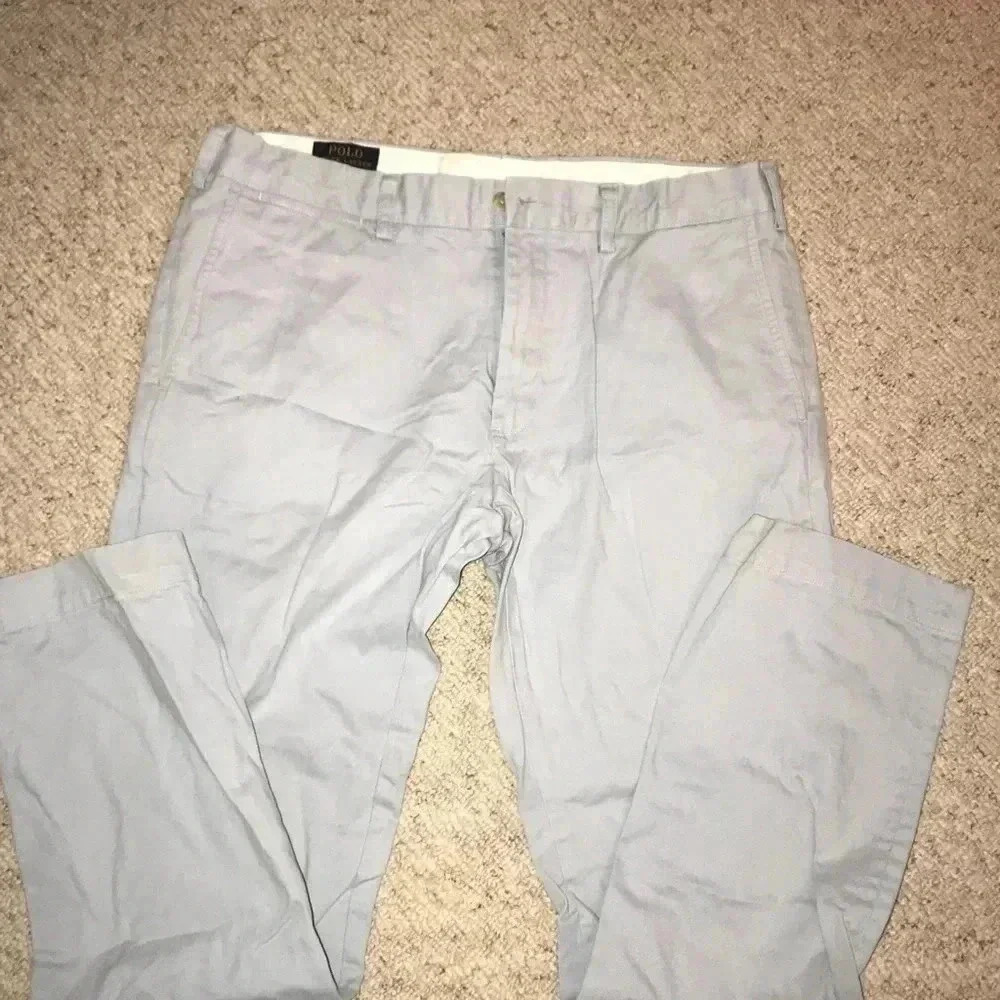 COPY - MENS POLO LIGHT BLUE SLACKS SIZE 35-32 - Picture 2 of 8